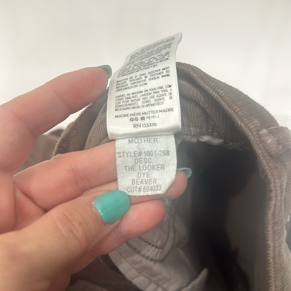 Mother The Looker Hopscotch brown skinny corduroy jeans size 26 - Picture 9 of 9